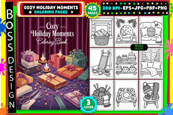 Download Cozy Holiday Moments Coloring Pages - Premium Resources
