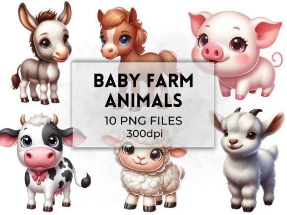 Download Adorable Baby Farm Animals Illustrations - Adorable Collection