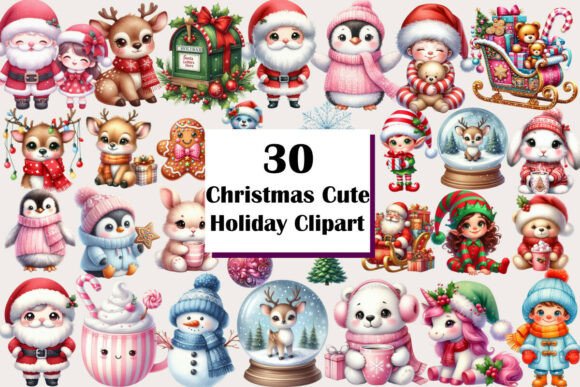 Download Christmas Cute Holiday Clipart Bundle - Premium Bundle